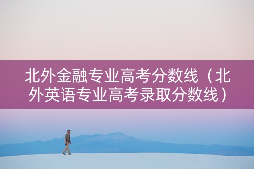 北外金融专业高考分数线（北外英语专业高考录取分数线）