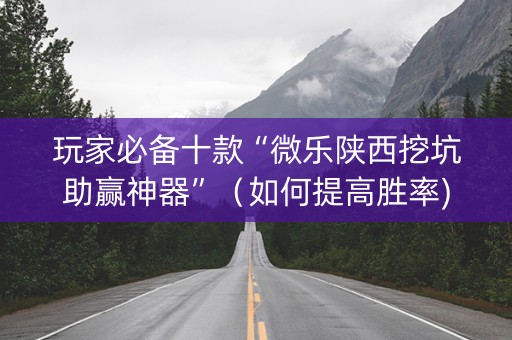 玩家必备十款“微乐陕西挖坑助赢神器”（如何提高胜率)