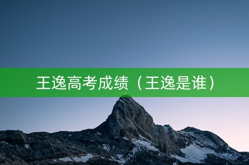 王逸高考成绩（王逸是谁）