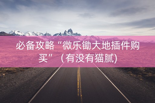 必备攻略“微乐锄大地插件购买”（有没有猫腻)