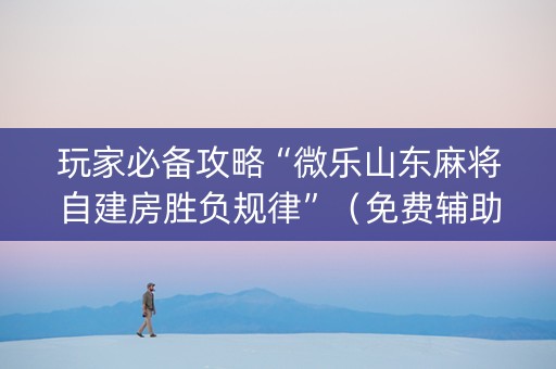 玩家必备攻略“微乐山东麻将自建房胜负规律”（免费辅助)
