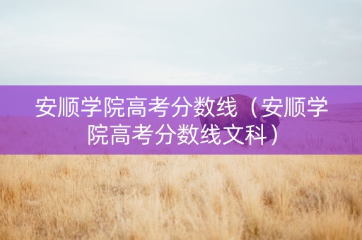 安顺学院高考分数线（安顺学院高考分数线文科）