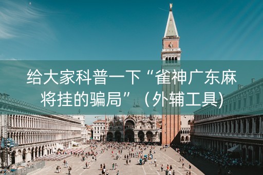 给大家科普一下“雀神广东麻将挂的骗局”（外辅工具)