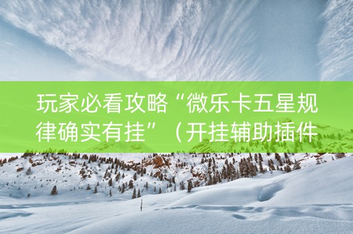 玩家必看攻略“微乐卡五星规律确实有挂”（开挂辅助插件)
