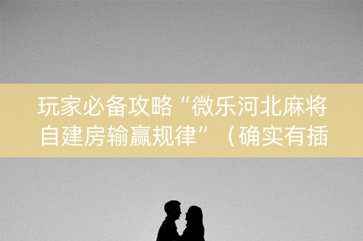 玩家必备攻略“微乐河北麻将自建房输赢规律”（确实有插件吗)