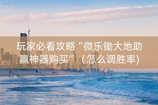 玩家必看攻略“微乐锄大地助赢神器购买”（怎么调胜率)