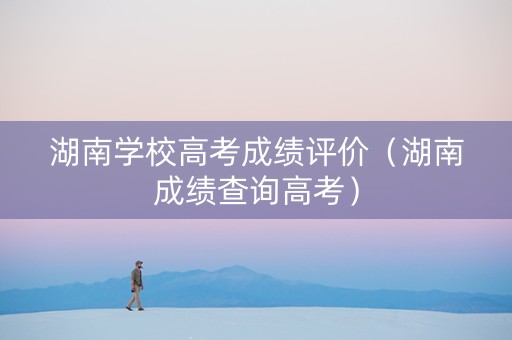 湖南学校高考成绩评价（湖南成绩查询高考）