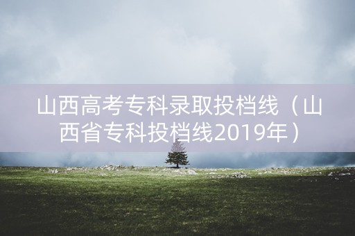 山西高考专科录取投档线（山西省专科投档线2019年）