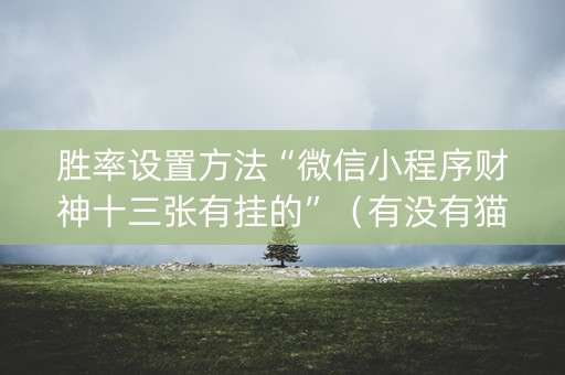 胜率设置方法“微信小程序财神十三张有挂的”（有没有猫腻)