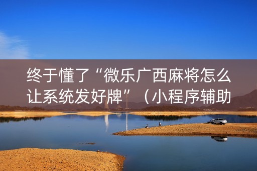 终于懂了“微乐广西麻将怎么让系统发好牌”（小程序辅助软件)