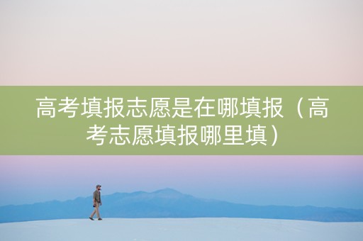 高考填报志愿是在哪填报（高考志愿填报哪里填）