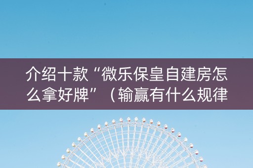 介绍十款“微乐保皇自建房怎么拿好牌”（输赢有什么规律)