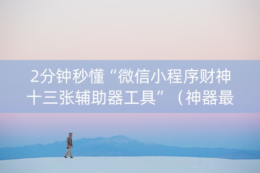 2分钟秒懂“微信小程序财神十三张辅助器工具”（神器最新免费)