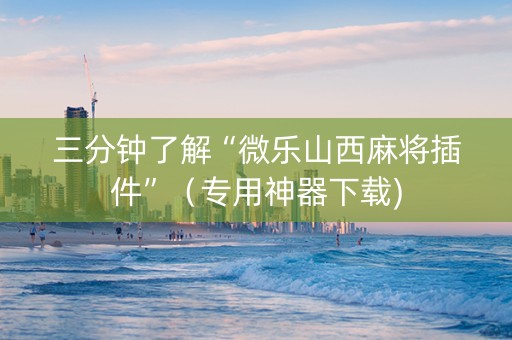 三分钟了解“微乐山西麻将插件”（专用神器下载)