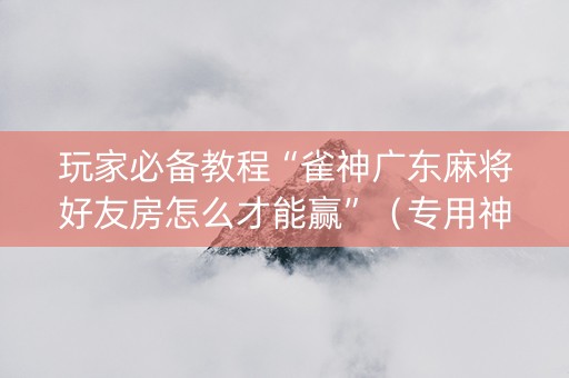 玩家必备教程“雀神广东麻将好友房怎么才能赢”（专用神器下载)