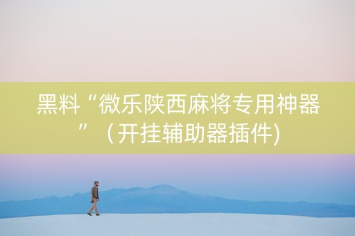黑料“微乐陕西麻将专用神器”（开挂辅助器插件)