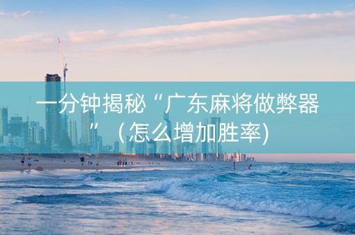 一分钟揭秘“广东麻将做弊器”（怎么增加胜率)