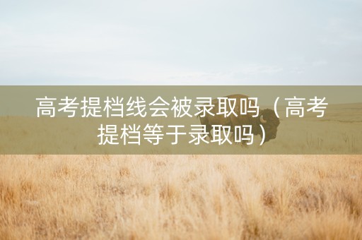 高考提档线会被录取吗（高考提档等于录取吗）
