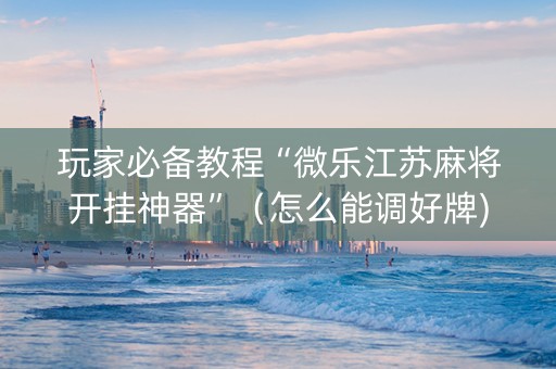 玩家必备教程“微乐江苏麻将开挂神器”（怎么能调好牌)