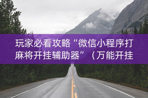 玩家必看攻略“微信小程序打麻将开挂辅助器”（万能开挂神器)