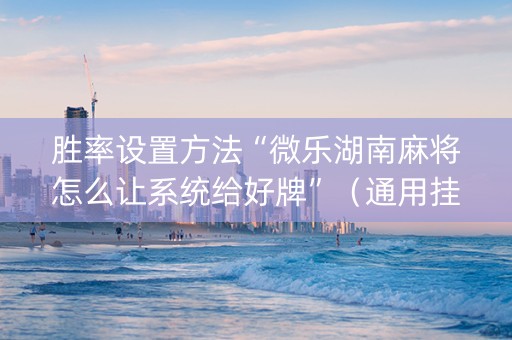 胜率设置方法“微乐湖南麻将怎么让系统给好牌”（通用挂软件多少钱)