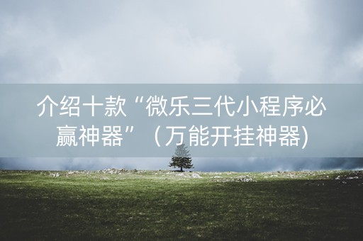 介绍十款“微乐三代小程序必赢神器”（万能开挂神器)