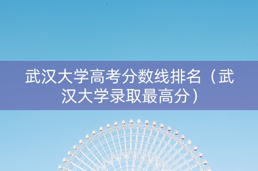 武汉大学高考分数线排名（武汉大学录取最高分）