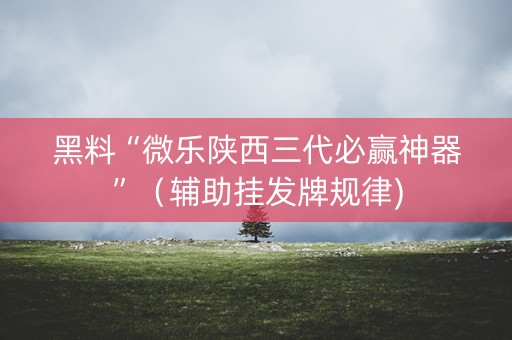 黑料“微乐陕西三代必赢神器”（辅助挂发牌规律)