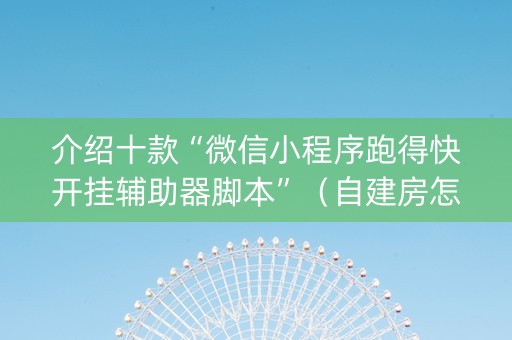 介绍十款“微信小程序跑得快开挂辅助器脚本”（自建房怎么拿好牌)