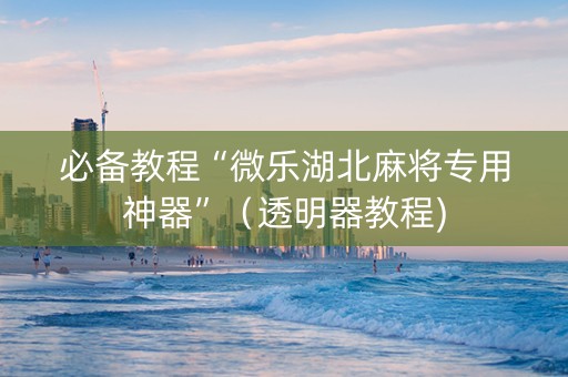必备教程“微乐湖北麻将专用神器”（透明器教程)