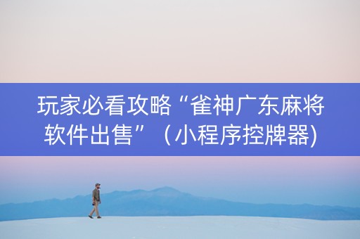 玩家必看攻略“雀神广东麻将软件出售”（小程序控牌器)