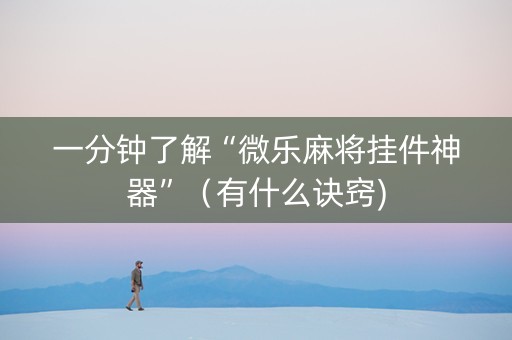 一分钟了解“微乐麻将挂件神器”（有什么诀窍)