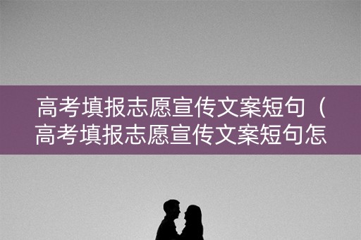 高考填报志愿宣传文案短句（高考填报志愿宣传文案短句怎么写）