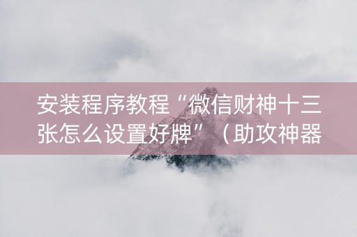 安装程序教程“微信财神十三张怎么设置好牌”（助攻神器)