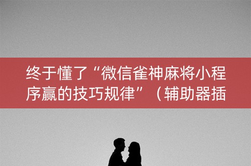 终于懂了“微信雀神麻将小程序赢的技巧规律”（辅助器插件)