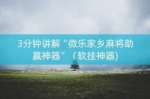 3分钟讲解“微乐家乡麻将助赢神器”（软挂神器)