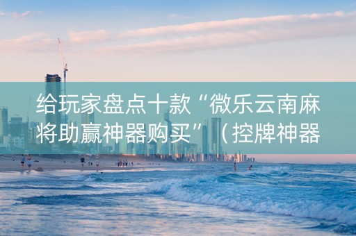 给玩家盘点十款“微乐云南麻将助赢神器购买”（控牌神器)