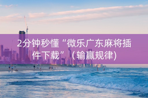 2分钟秒懂“微乐广东麻将插件下载”（输赢规律)