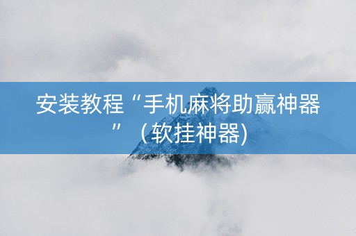 安装教程“手机麻将助赢神器”（软挂神器)