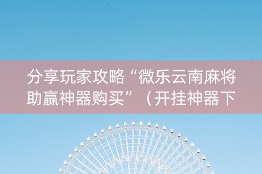分享玩家攻略“微乐云南麻将助赢神器购买”（开挂神器下载)