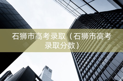 石狮市高考录取（石狮市高考录取分数）