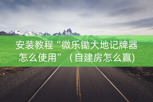 安装教程“微乐锄大地记牌器怎么使用”（自建房怎么赢)