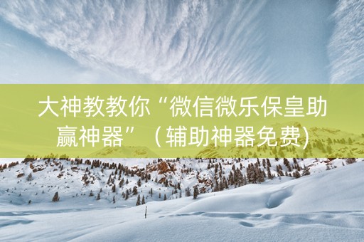 大神教教你“微信微乐保皇助赢神器”（辅助神器免费)