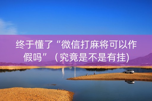 终于懂了“微信打麻将可以作假吗”（究竟是不是有挂)