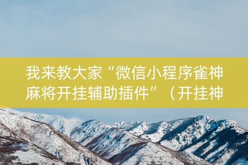 我来教大家“微信小程序雀神麻将开挂辅助插件”（开挂神器下载)