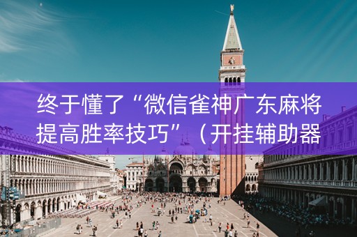 终于懂了“微信雀神广东麻将提高胜率技巧”（开挂辅助器脚本)