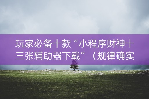 玩家必备十款“小程序财神十三张辅助器下载”（规律确实有挂)