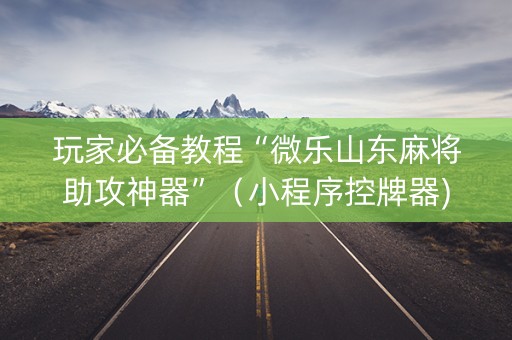 玩家必备教程“微乐山东麻将助攻神器”（小程序控牌器)