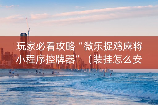 玩家必看攻略“微乐捉鸡麻将小程序控牌器”（装挂怎么安装)