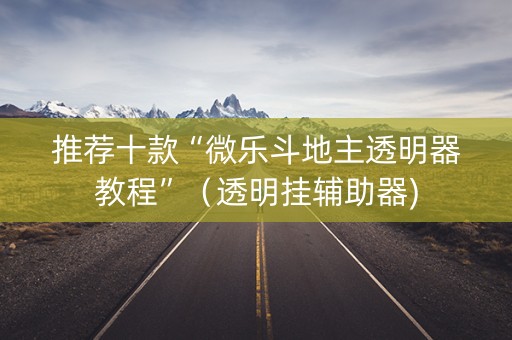 推荐十款“微乐斗地主透明器教程”（透明挂辅助器)